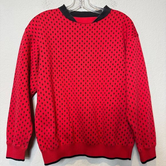 Vintage Pasta sweatshirt long sleeve red & black Cotton blend unisex size S to M - Picture 5 of 9